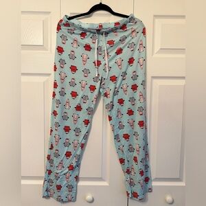 Kensie Womens Blue Holiday Penguins Pajama Pants Loungewear SZ Large - Preowned